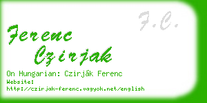 ferenc czirjak business card